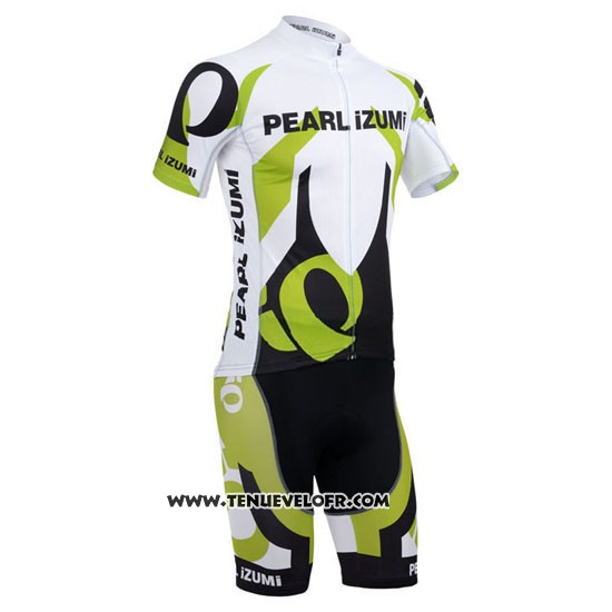 2013 Maillot Ciclismo Pearl Izumi Blanc et Vert Manches Courtes et Cuissard